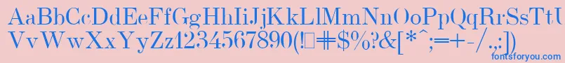 UsualNewPlain-fontti – siniset fontit vaaleanpunaisella taustalla
