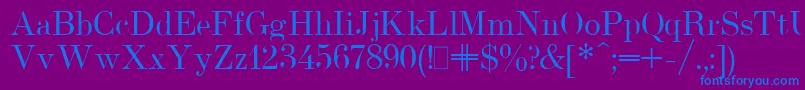 UsualNewPlain Font – Blue Fonts on Purple Background