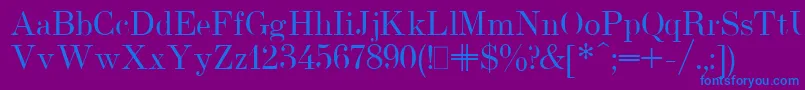 フォントUsualNewPlain – 紫色の背景に青い文字