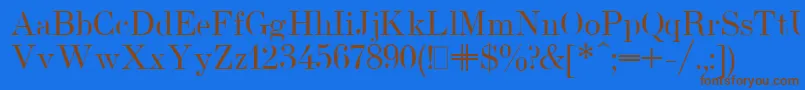 UsualNewPlain-Schriftart – Braune Schriften auf blauem Hintergrund