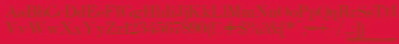 フォントUsualNewPlain – 赤い背景に茶色の文字