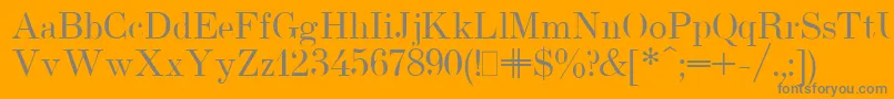 UsualNewPlain-fontti – harmaat kirjasimet oranssilla taustalla