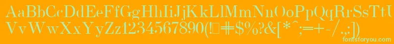 UsualNewPlain Font – Green Fonts on Orange Background