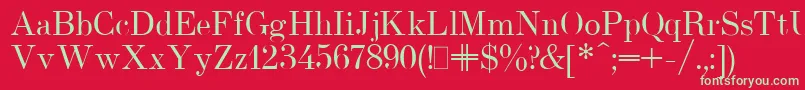 フォントUsualNewPlain – 赤い背景に緑の文字