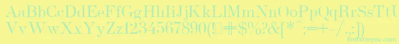 UsualNewPlain Font – Green Fonts on Yellow Background