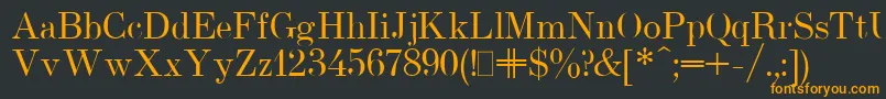 UsualNewPlain-fontti – oranssit fontit mustalla taustalla