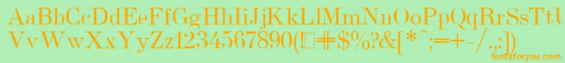 UsualNewPlain-fontti – oranssit fontit vihreällä taustalla