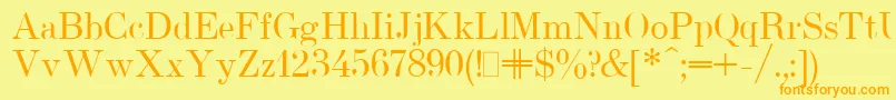 UsualNewPlain-Schriftart – Orangefarbene Schriften auf gelbem Hintergrund