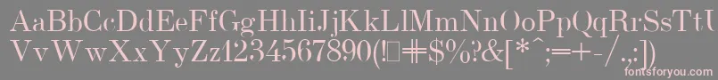 UsualNewPlain-fontti – vaaleanpunaiset fontit harmaalla taustalla