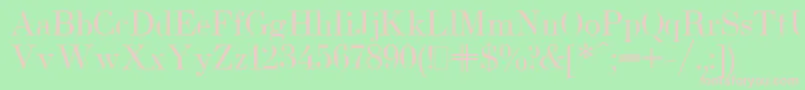 UsualNewPlain-fontti – vaaleanpunaiset fontit vihreällä taustalla