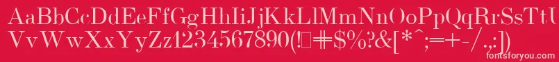 UsualNewPlain-fontti – vaaleanpunaiset fontit punaisella taustalla