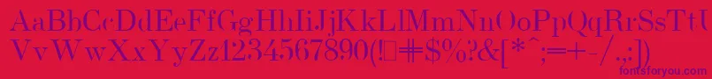 UsualNewPlain Font – Purple Fonts on Red Background