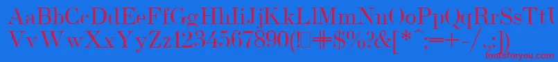 フォントUsualNewPlain – 赤い文字の青い背景
