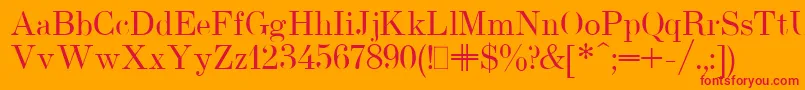 フォントUsualNewPlain – オレンジの背景に赤い文字