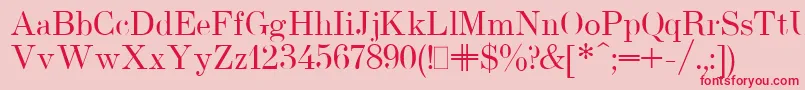 UsualNewPlain-fontti – punaiset fontit vaaleanpunaisella taustalla