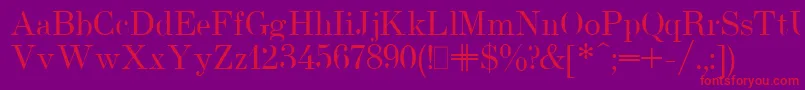 UsualNewPlain-fontti – punaiset fontit violetilla taustalla