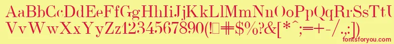 UsualNewPlain-fontti – punaiset fontit keltaisella taustalla