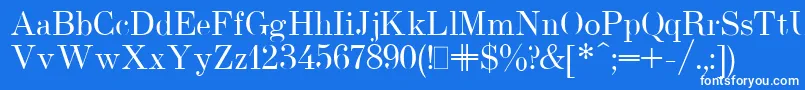 UsualNewPlain-fontti – valkoiset fontit sinisellä taustalla