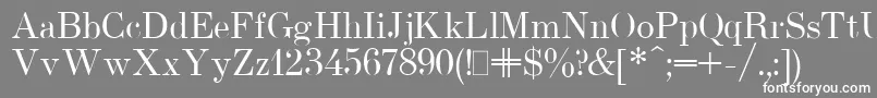 UsualNewPlain-fontti – valkoiset fontit harmaalla taustalla