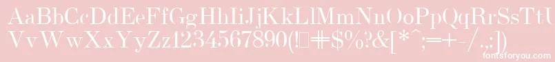UsualNewPlain-fontti – valkoiset fontit vaaleanpunaisella taustalla
