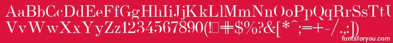 UsualNewPlain-fontti – valkoiset fontit punaisella taustalla