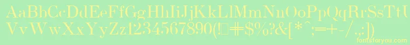 UsualNewPlain-fontti – keltaiset fontit vihreällä taustalla