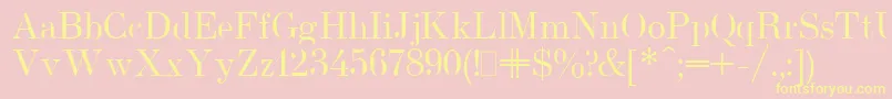 UsualNewPlain-Schriftart – Gelbe Schriften auf rosa Hintergrund