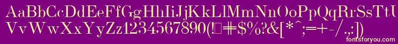 UsualNewPlain-fontti – keltaiset fontit violetilla taustalla