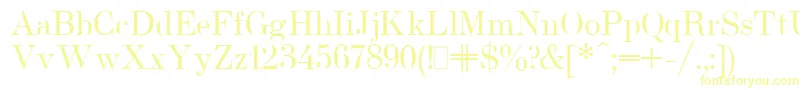 フォントUsualNewPlain – 白い背景に黄色の文字