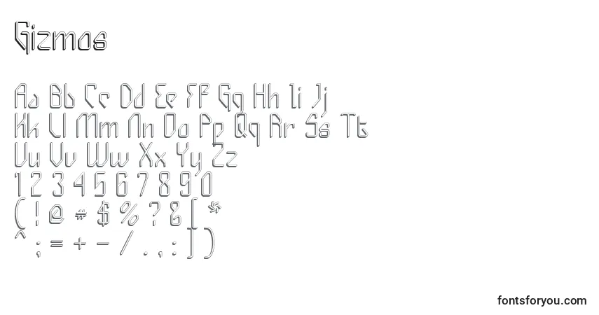 Czcionka Gizmos – alfabet, cyfry, specjalne znaki