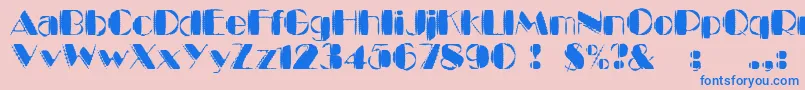 KaptinTribbleWound-Schriftart – Blaue Schriften auf rosa Hintergrund