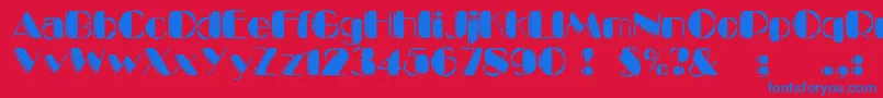 フォントKaptinTribbleWound – 赤い背景に青い文字