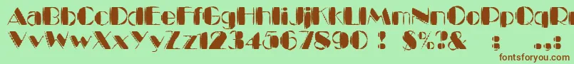 KaptinTribbleWound-Schriftart – Braune Schriften auf grünem Hintergrund