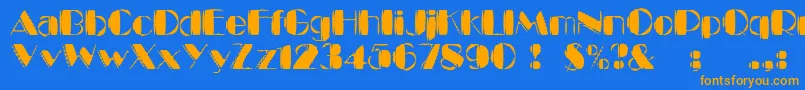 KaptinTribbleWound-Schriftart – Orangefarbene Schriften auf blauem Hintergrund