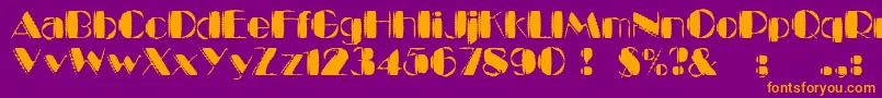 Fonte KaptinTribbleWound – fontes laranjas em um fundo violeta