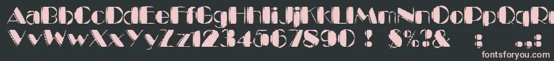 KaptinTribbleWound-Schriftart – Rosa Schriften auf schwarzem Hintergrund