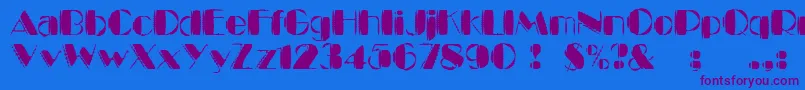 Шрифт KaptinTribbleWound – фиолетовые шрифты на синем фоне
