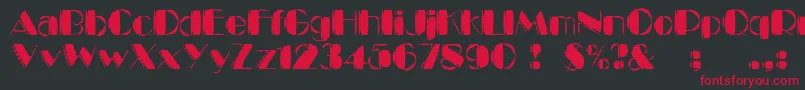 フォントKaptinTribbleWound – 黒い背景に赤い文字