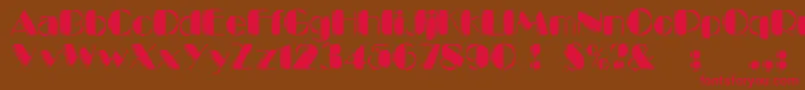 KaptinTribbleWound-Schriftart – Rote Schriften auf braunem Hintergrund