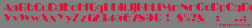 フォントKaptinTribbleWound – 赤い文字の灰色の背景