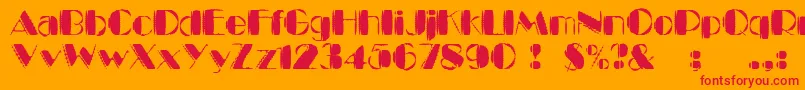 KaptinTribbleWound-Schriftart – Rote Schriften auf orangefarbenem Hintergrund