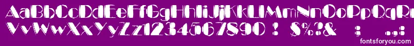 KaptinTribbleWound-Schriftart – Weiße Schriften auf violettem Hintergrund