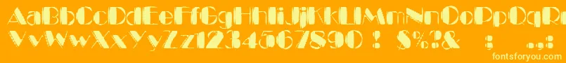 フォントKaptinTribbleWound – オレンジの背景に黄色の文字