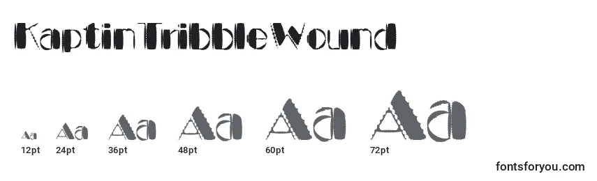 Größen der Schriftart KaptinTribbleWound