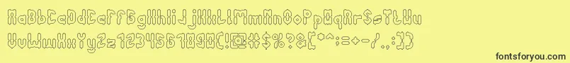 AntiqueRetroHollow Font – Black Fonts on Yellow Background