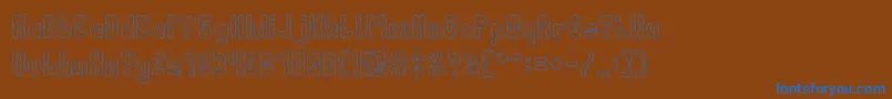AntiqueRetroHollow-Schriftart – Blaue Schriften auf braunem Hintergrund
