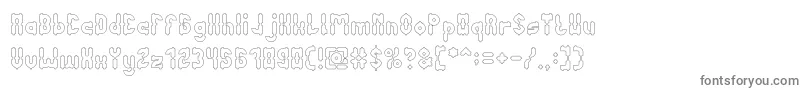 AntiqueRetroHollow-Schriftart – Graue Schriften auf weißem Hintergrund