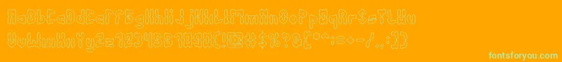 AntiqueRetroHollow Font – Green Fonts on Orange Background
