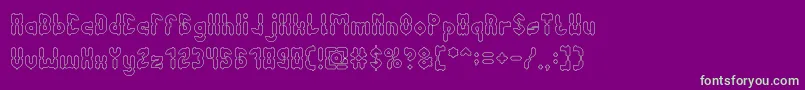 AntiqueRetroHollow Font – Green Fonts on Purple Background