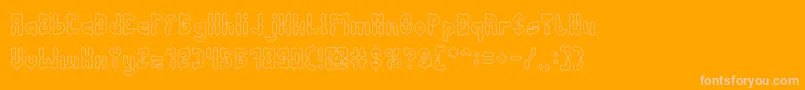 AntiqueRetroHollow-Schriftart – Rosa Schriften auf orangefarbenem Hintergrund